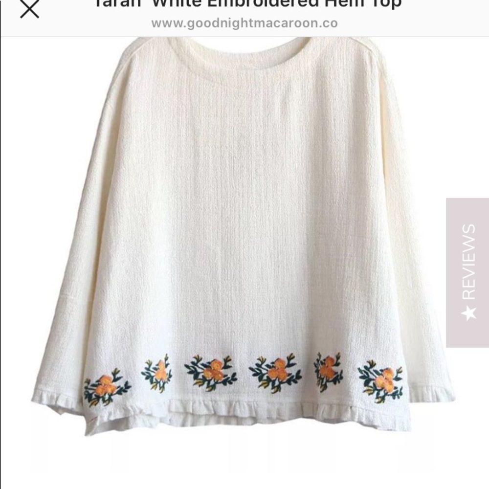 🌿ISO!! Goodnight Macaroon Embroidered Top
